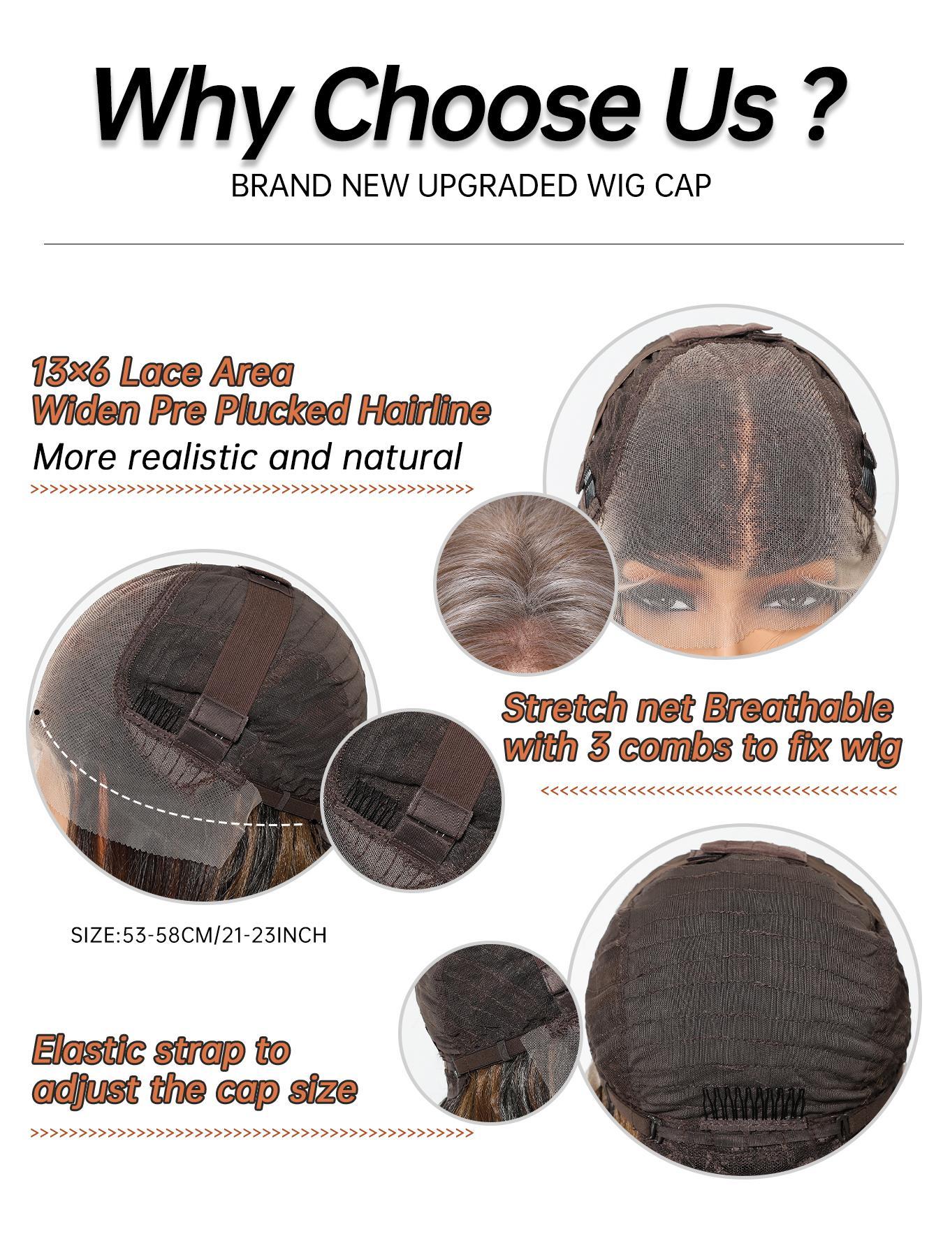 10 Inch Short Straight Bob Wig, Gorgeous Fluffy Wigs for Women, Synthetic Lace Front Wigs, Lace Frontal Wigs for Party, Daily Use