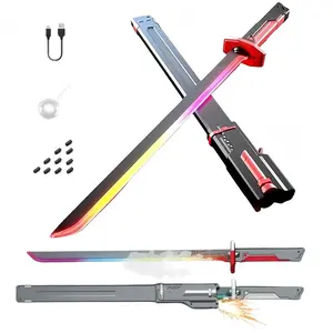 Cyberpunk Neon Sword | 31.5" Spark Blade w/Hit Sensor Sound & Fog | Type-C Rechargeable | for Rave, Cosplay & Display