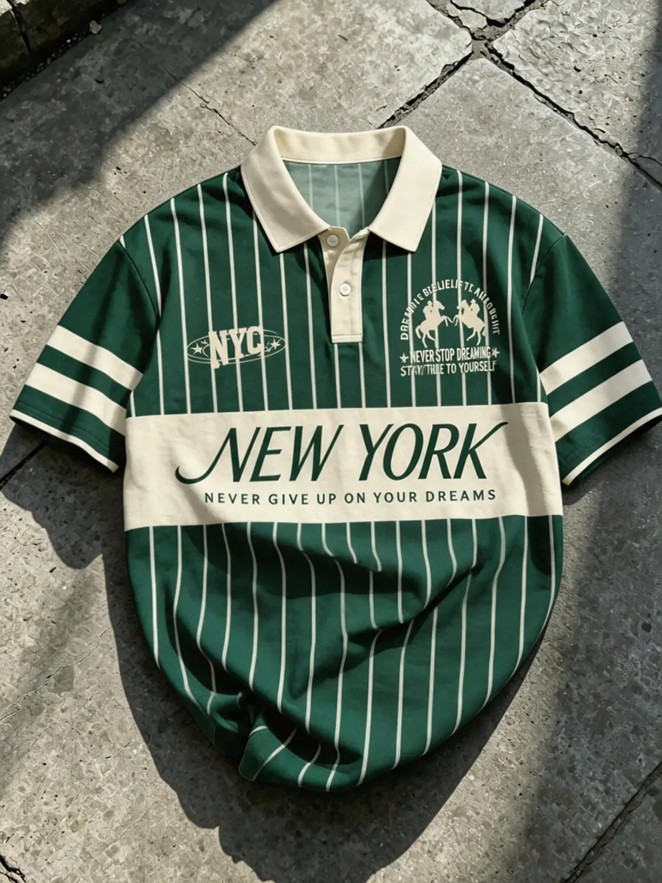 Summer New Colorblock Vertical Stripe Collar Polo Shirt, Men's Short Sleeve Striped Top, Vintage American College Classic Style, Casual Fashion, Menswear