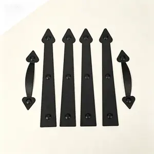 Decorative Magnetic Hardware Kit for Garage Door Faux Hinges Handles Curb Appeal Black Reusable Faux Hinges Magnetic Handles Kit No Drilling Needed for Double Car Garage Door