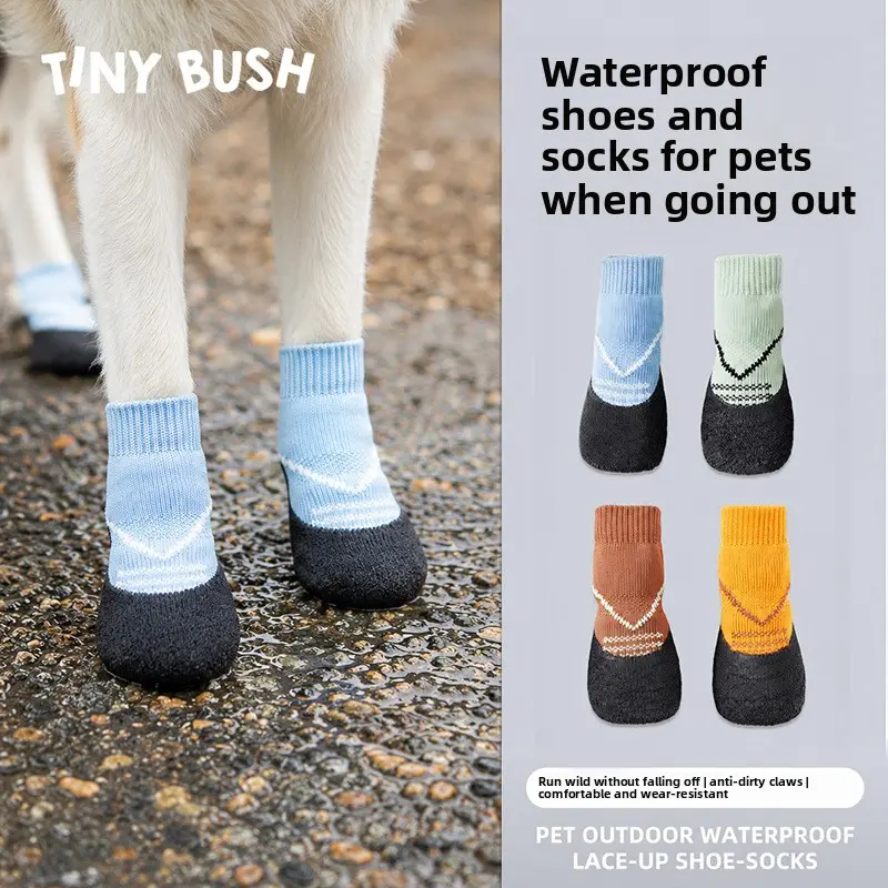 Waterproof Anti-Slip Dog Boots, Soft Comfortable Pet Shoes and Paw Protectors for Small Dogs, Dirt-Resistant Outdoor Dog Shoes for Walks, Rainy Days and Cleaner Paws, Ideal for Teddy, Bichon and Toy Breeds, Gift for Dog Owners
