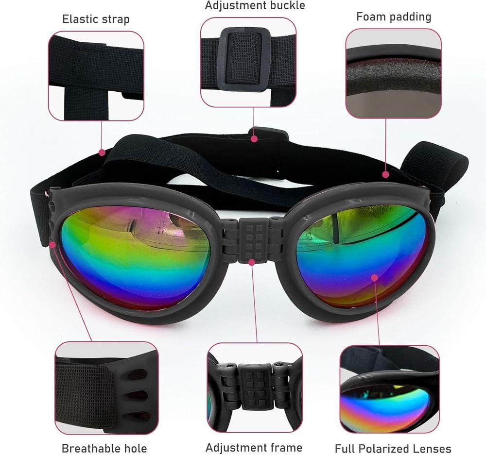 Trendy Small Dog Eye Protection Sunglasses - UV Shield Doggles for Outdoor Adventures