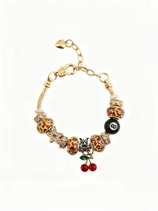 Mysterious Leopard, Black 8-Ball & Sweet Cherry Lucky DIY Bracelet Sexy yet sweet, lucky yet mysterious — made just for you! The perfect unique gift for her.