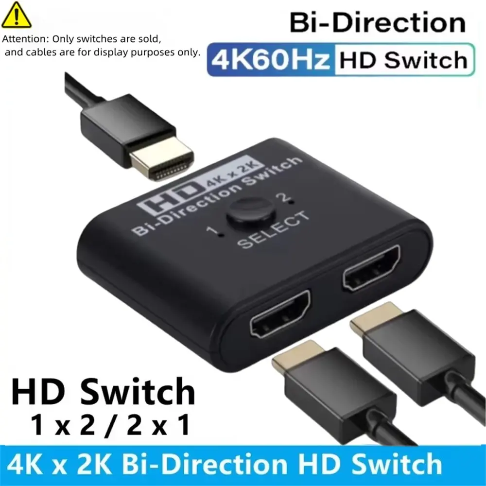 4K X 2K Resolution HDTV Bi-Direction 2-Port Splitter Switch for Laptop PC PS3 PS4 TV Box to Monitor TV Projector