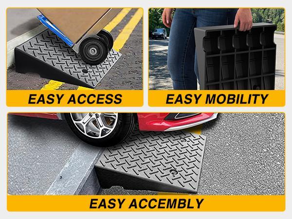 Nilight Rubber Curb Ramps, 6.3" Rise Height Heavy Duty Rubber Threshold Ramp, Portable Driveway Ramps for Cars Wheelchairs Scooter Lawn Mower, 7000lbs Load Capacity, 2 Pack Black dealsforyoudays Nilight Rubber Curb Ramps, 6.3" Rise Height Heavy Duty Rubber Threshold Ramp, Portable Driveway Ramps for Cars Wheelchairs Scooter Lawn Mower, 7000lbs Load Capacity, 2 Pack Black dealsforyoudays