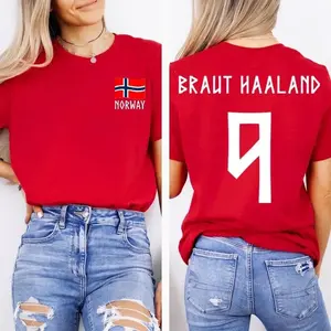 Retro Haaland 9 Norway Soccer Unisex Tee,Erling Haaland Shirt,Norway Flag Game Day Shirt