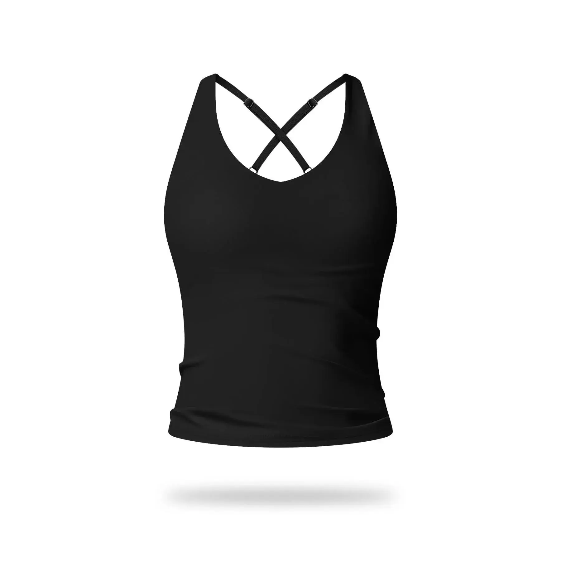 Women's Solid Color Criss Cross Back Sports Bra, Breathable Comfortable Tight-fitting Sports Vest, Ladies Sportswear for Indoor Outdoor Wear