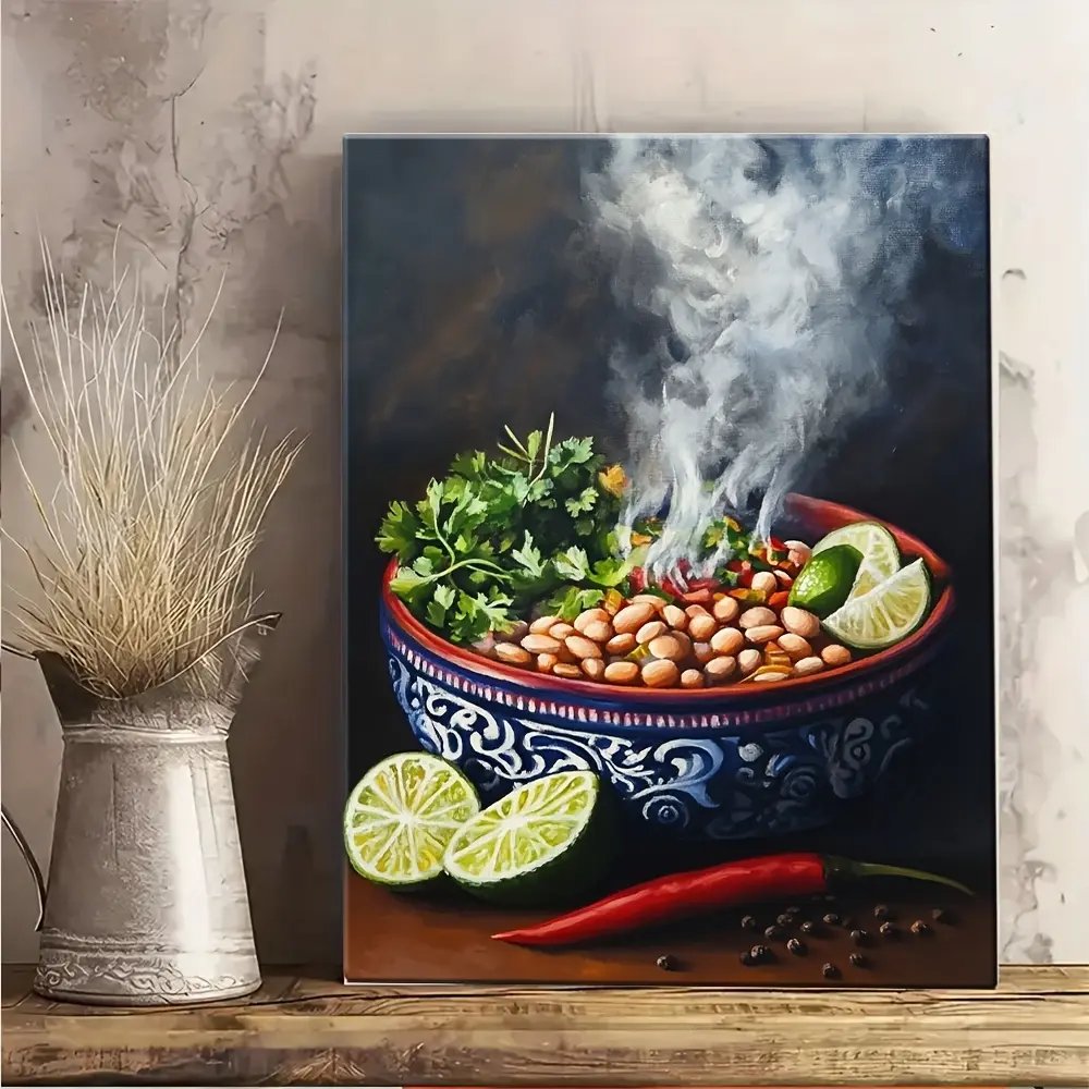 High-quality art print with wooden frame, a Mexican-style canvas painting, perfect for enhancing the ambiance of living rooms, bedrooms, and hallways, suitable for bedrooms, kitchens, and other spaces - an ideal gift for home, office, classroom, dormitory