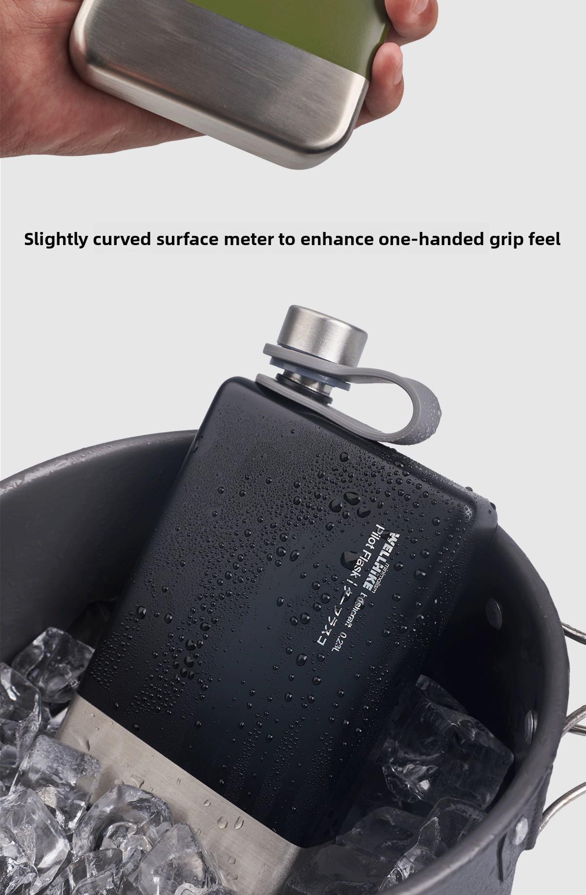 Outdoor Camping 304 Stainless Steel Portable Outdoor Flat Wine Bottle Camping Fuel Coal Oil Alcohol Coffee Pot