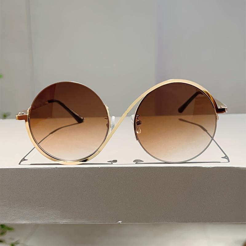 Full Frame Round Oversize Advanced Sense Glasses- 1pc Fashionable Pink Multicolor Minimalist Shades Traveling and Street Snap Wear