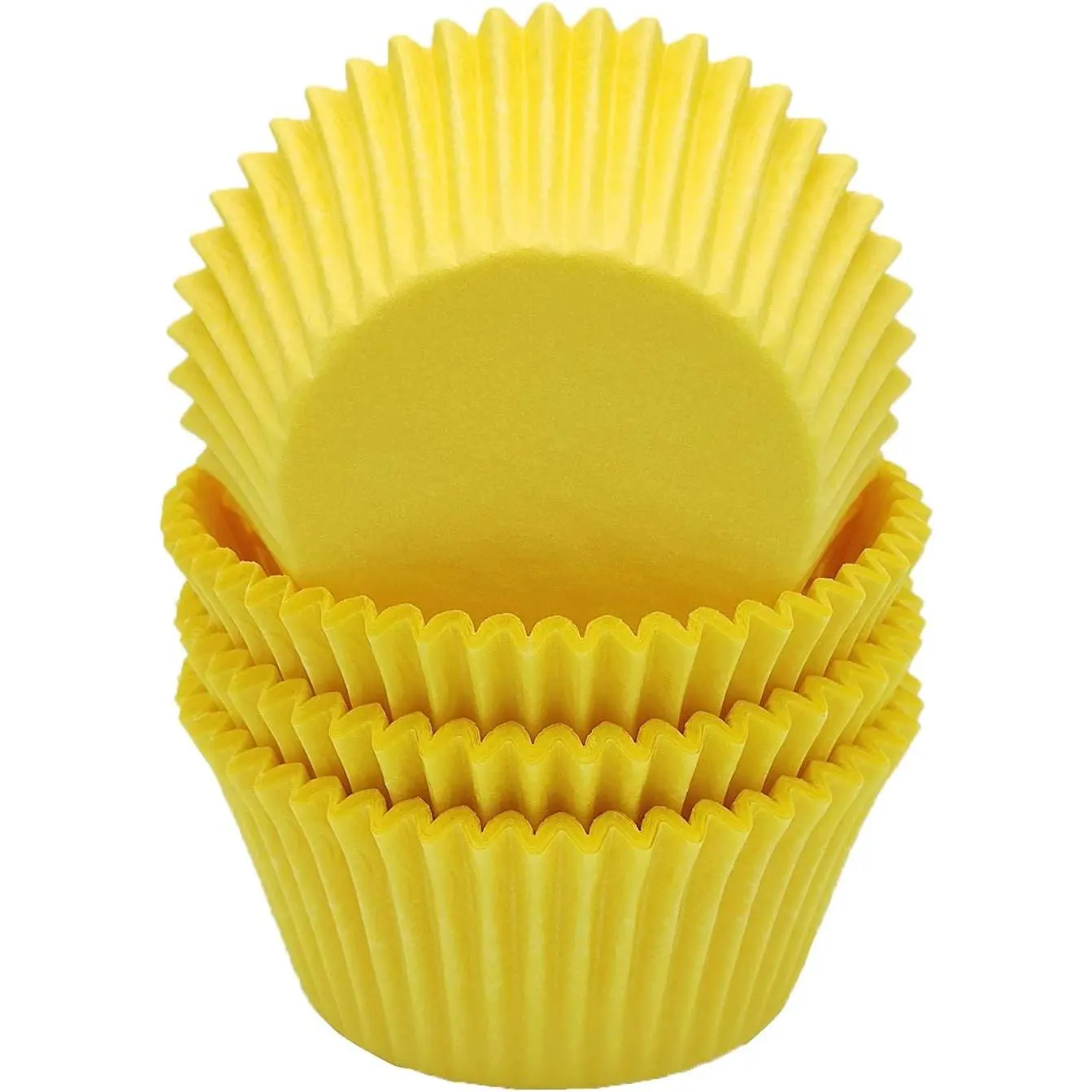 Yellow Greaseproof Cupcake Liners Muffin Paper Baking Cups Standard Size, 100-Count