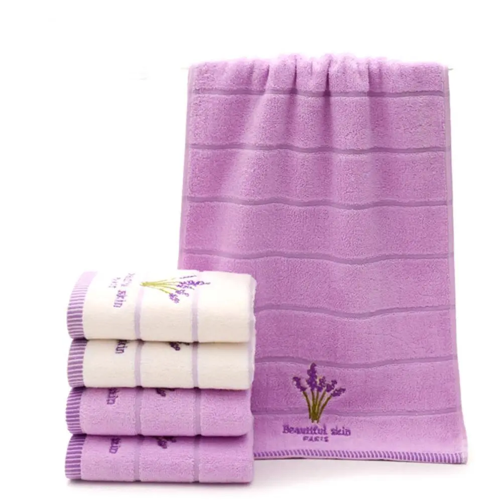 High Quality Towel Cotton Embroidery Lavender Aromatherapy Soft Hand Face Towel Set 34 X 74cm Hand Towel