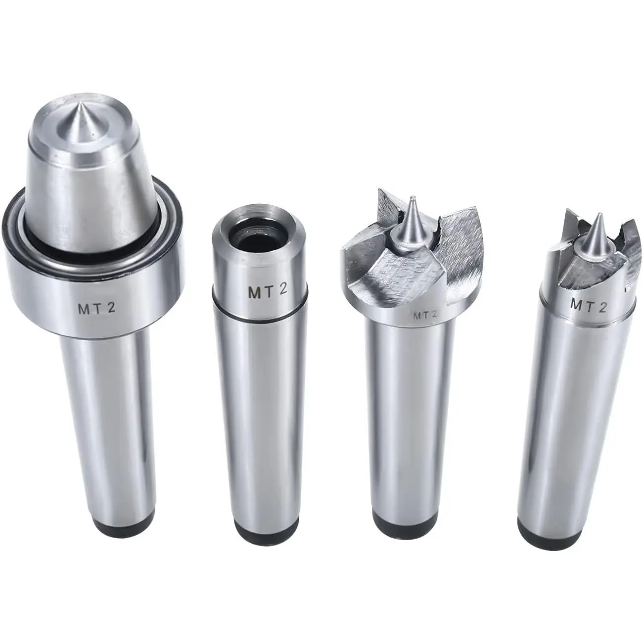 4Pcs MT2 Wood Lathe Live Center Set Drive Spur Cup for Woodworking Machines