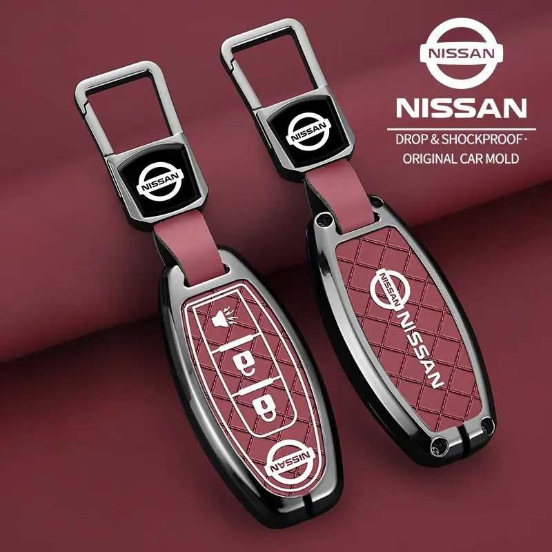 Car key fob case, Car Key Cover, for Nissan Rogue, Altima, Sentra, Murano, Versa, Pathfinder. Mecha-style alloy design for men, protect against drops, scratches, and wear. Universal and stylish key case with premium 3D feel for car keys