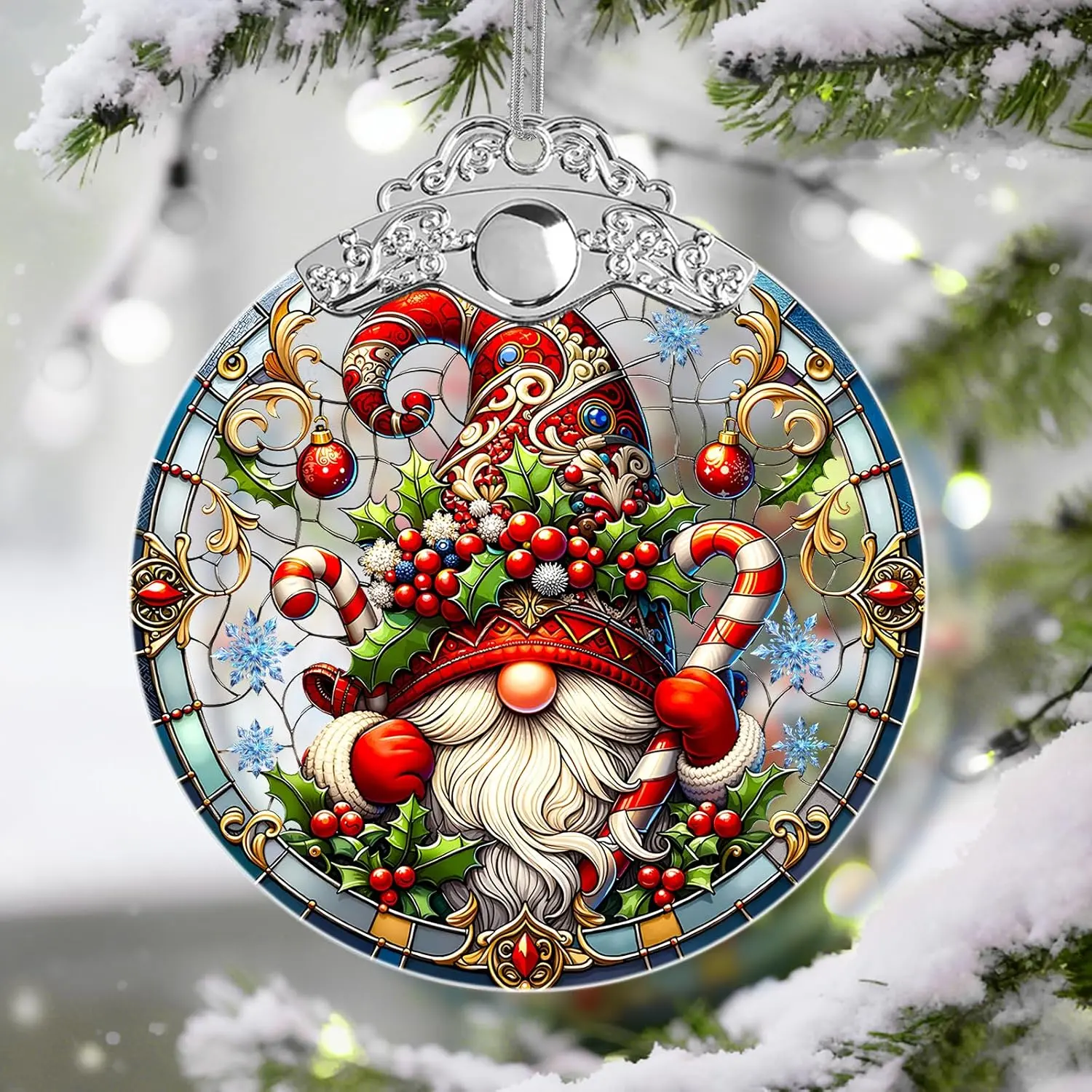 Stained Glass Ornament,  Ornaments for Christmas Tree, Holiday Presents and  Exchange Ideas