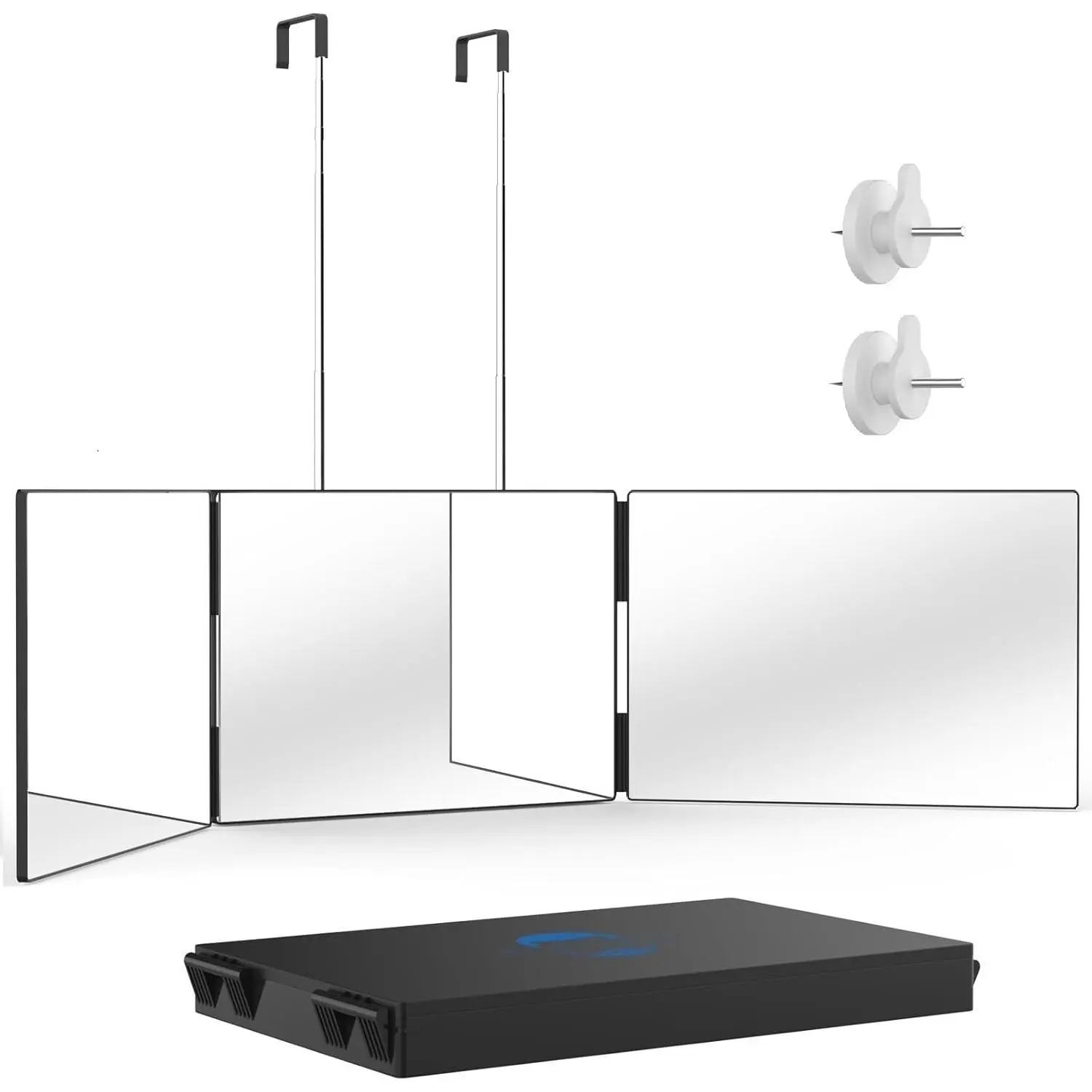 3 Way Mirror for Hair Cutting, Adjustable Tri Fold Mirror for Self Haircut & Shaving, 360° Viewing HD Anti Fog Makeup Mirror for Bathroom, Barber & Home Use