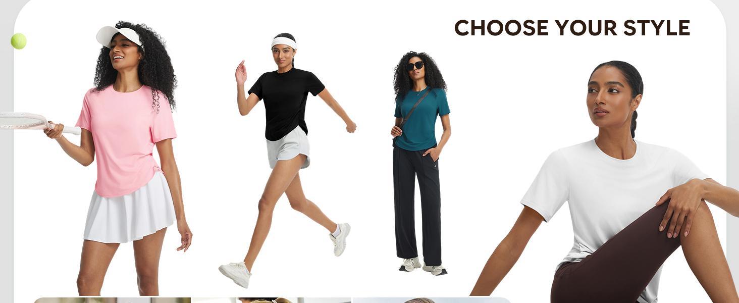 Baleaf Womens Short Sleeve Workout Tops Side Ruched Yoga Shirts UPF 50 Sun Protection Soft Athletic Tees for Outdoor Running