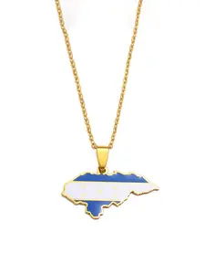 1pc Honduras Map Flag Pendant Necklaces for Women Fashion Necklace Chain Necklaces Stainless Steel Jewelry Honduran High End Necklace