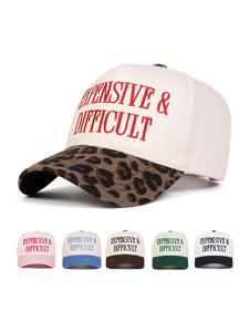 fashionable letter pattern baseball cap, casual trendy baseball cap for women & men, fashionable leopard vintage hat for daily wear