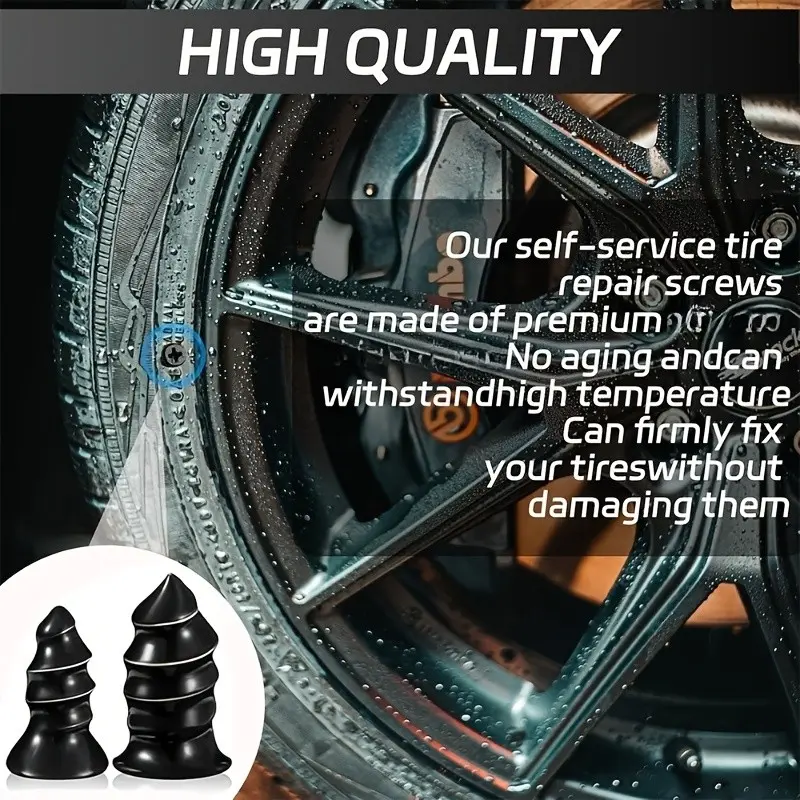30-Piece Vacuum Tire Patch Kit, Quick Repair Mushroom Nails for Car, Electric Bike, Motorcycle, Steel Material, Essential Tire Fixing Tools