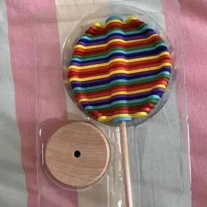 Wooden Rotating Lollipop Fibonacci Sequence Art Creative Idea Stress Relief Office Home Novelty Gadget for Adults Kids