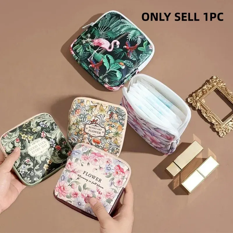 Home Mini Storage Bag, Zipper Portable Sanitary Napkin Storage Bag, Lipstick, Headphones, Jewelry Coin Purse, Multiple Styles To Choose From