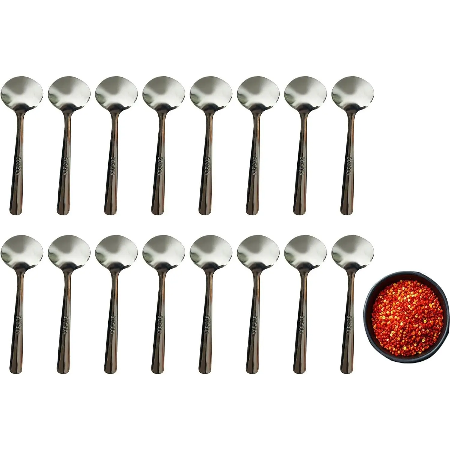 16 PCS 3.5 Inch Mini Tiny Stainless Steel Small Spoons for Spices Jars, Dessert, Coffee and Tea Stirring