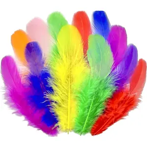 1600 count Colorful Craft Rooster Feathers 3-5-inch Bulk Feathers for Crafting Crafts, Wedding, Family Party Decorations, Dream Catcher Supplies,  Feathers (Multicolor)
