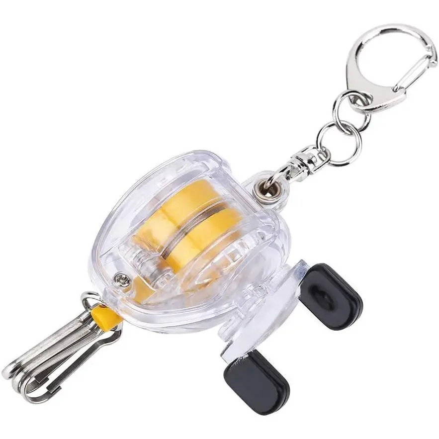 Effacer Portable Fishing Reel Keychain, Wire Rope Telescopic Buckle Buckle Fishing Gear Accessories