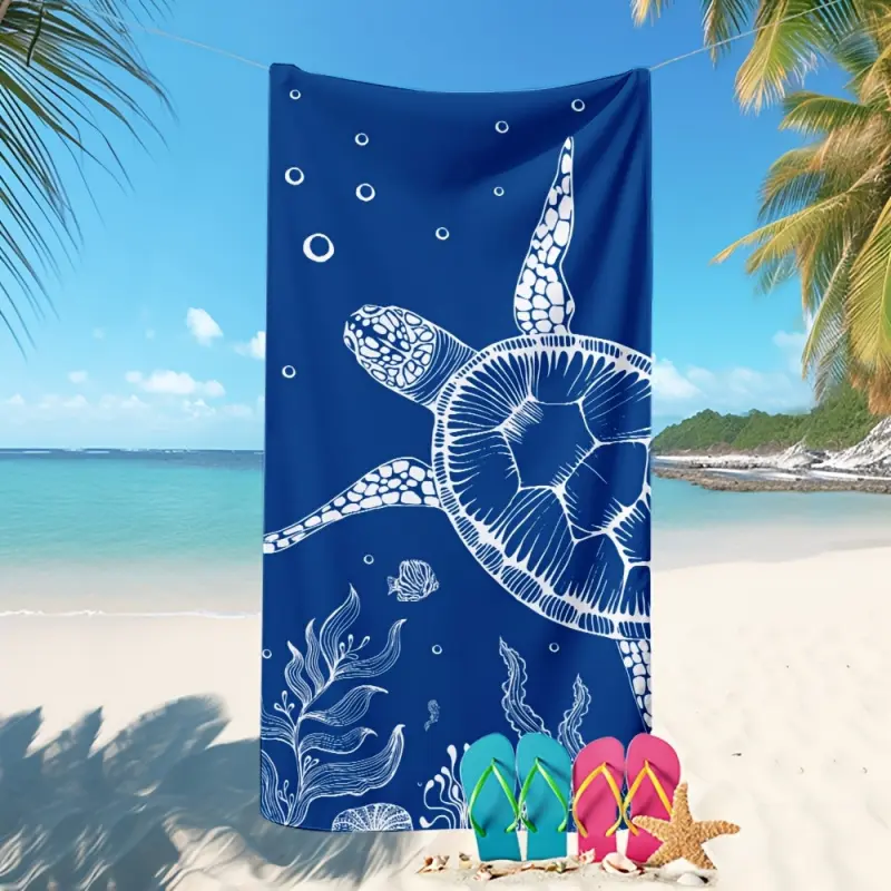 essential,,standard,Best Selling XL Luxury Printed Quick-Dry Microfiber Beach Towel - Soft, Lightweight, Absorbent, Sandproof - Personalized Custom Turtle Print for Travel & Sport, Hostess Gift, Bathroom Decor