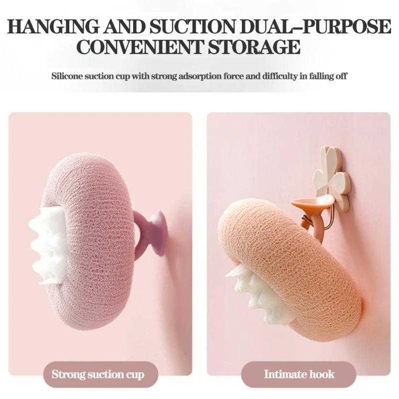 4PCS Multifunctional Massage Shower Ball - Soft Skin-Friendly Flower Bath Sponge for Rich Foam, Deep Cleansing & Back Rub | Cute Bathroom Exfoliation Tool