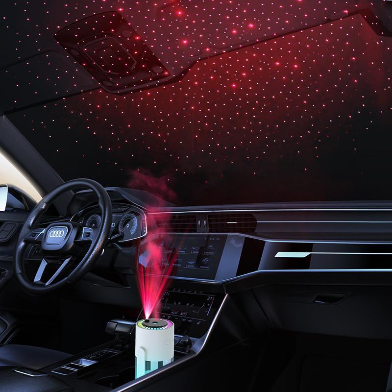 USB Powered Starry Sky Projector Cool Mist Humidifier, 1 Count Rotatable Car Air Humidifier, Household Air Humidifier for Home & Car Use