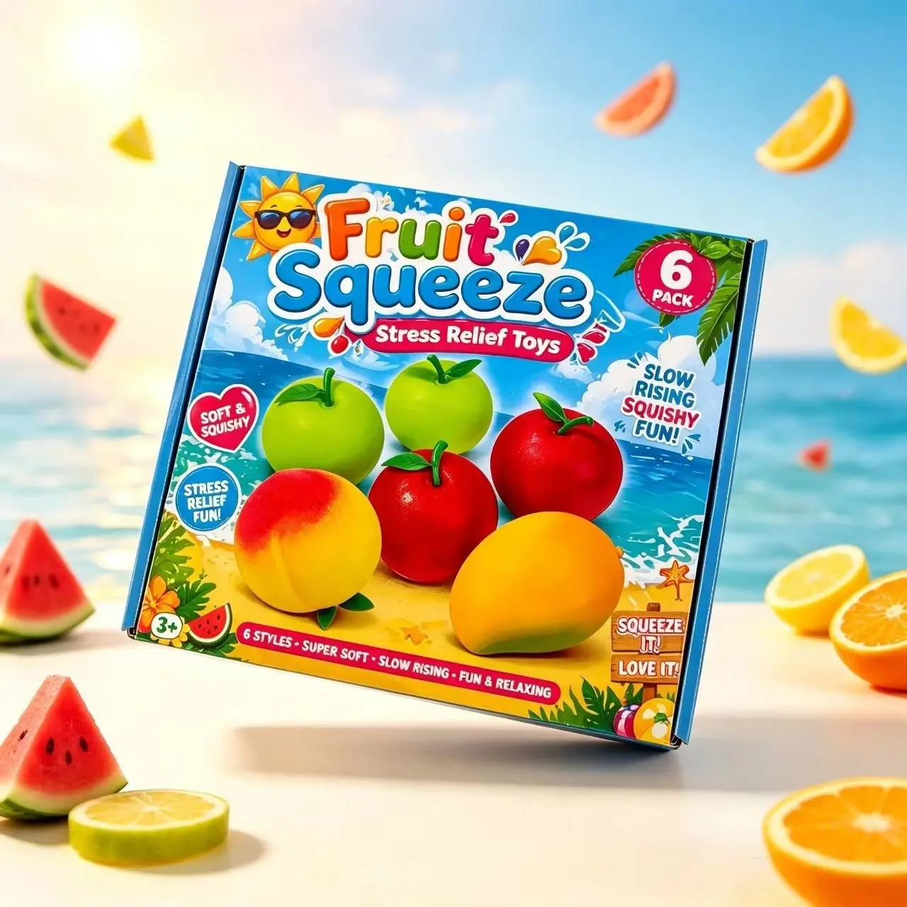 Simulation Fruit Stress Relief Toy, Soft Quick-Return Squeeze Toy, Grasp Pressure Relief Gift Set, Healing Soft Pressure Relief Tool for Kids