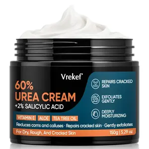 Maximum Strength 60% Urea Foot Cream with 2% Salicylic Acid, Callus Remover for Dry Cracked Heels Rough Thick Skin, Deep Hydration Moisturizer, 5.29 oz