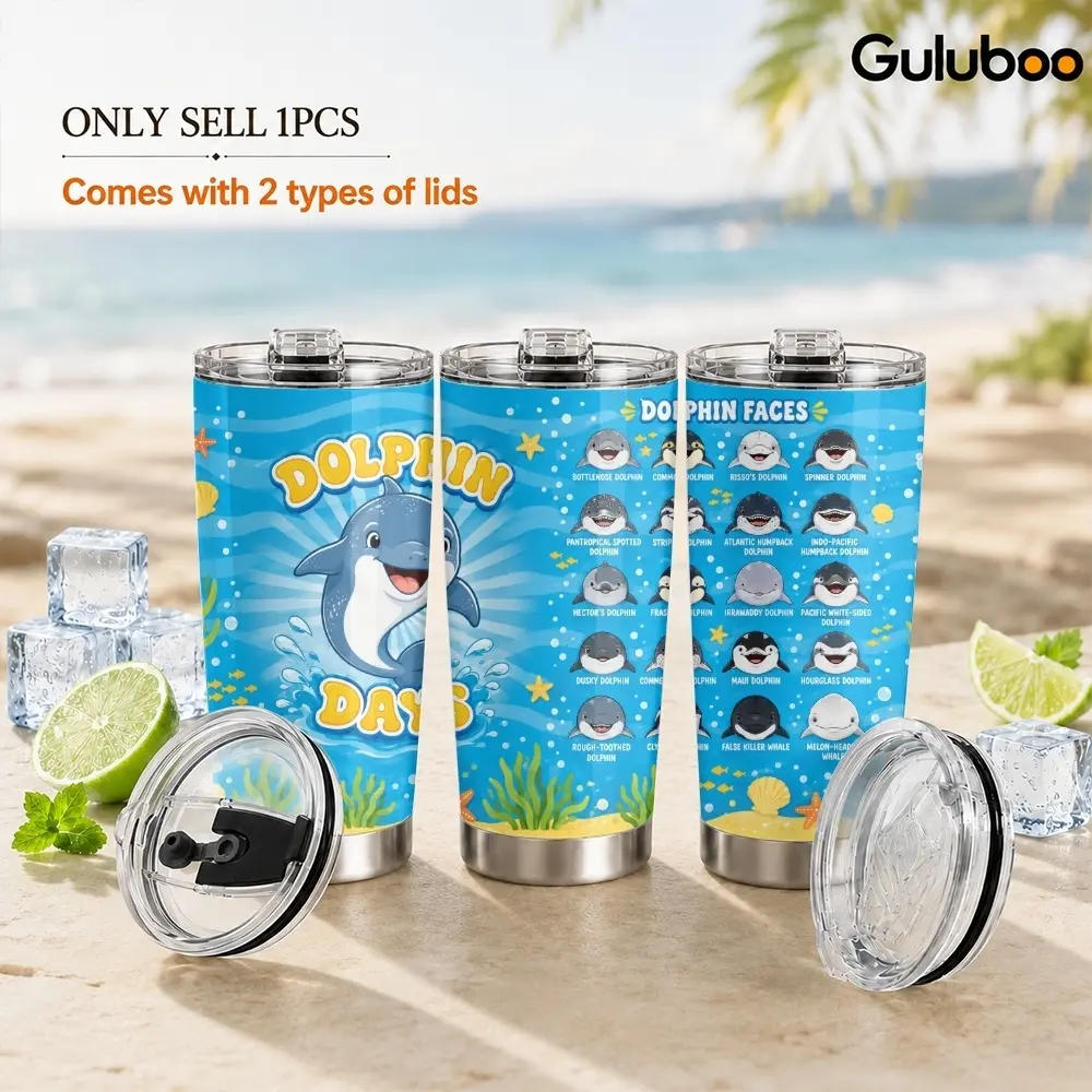 Cute Sea Life Vacuum Flasks 20oz Insulated Coffee Cup with 2 Lids & Straw, Leak-Proof Stainless Steel Travel Mug, Keeps Hot Cold, Portable Tumbler for Daily Use Gym Office
