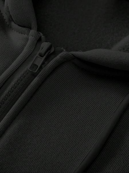 Men's Fleece Lined Zipper Hoodie Jacket, Winter Warm Sports Sweatshirt, Letter & Cross Print Long Sleeve Hooded Top for Outdoor Wear