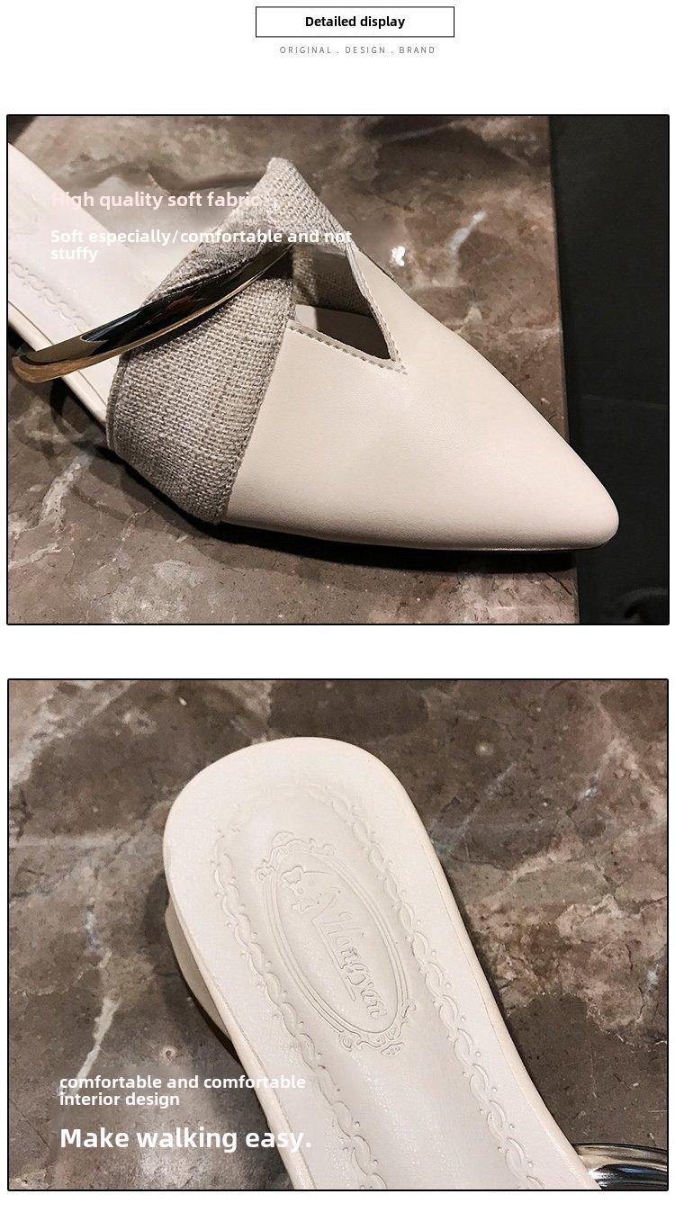 2025 New Women's Closed-Toe Mule Shoes, Fashionable Summer Slip-On Casual Flats, Low Heel Outdoor Slides