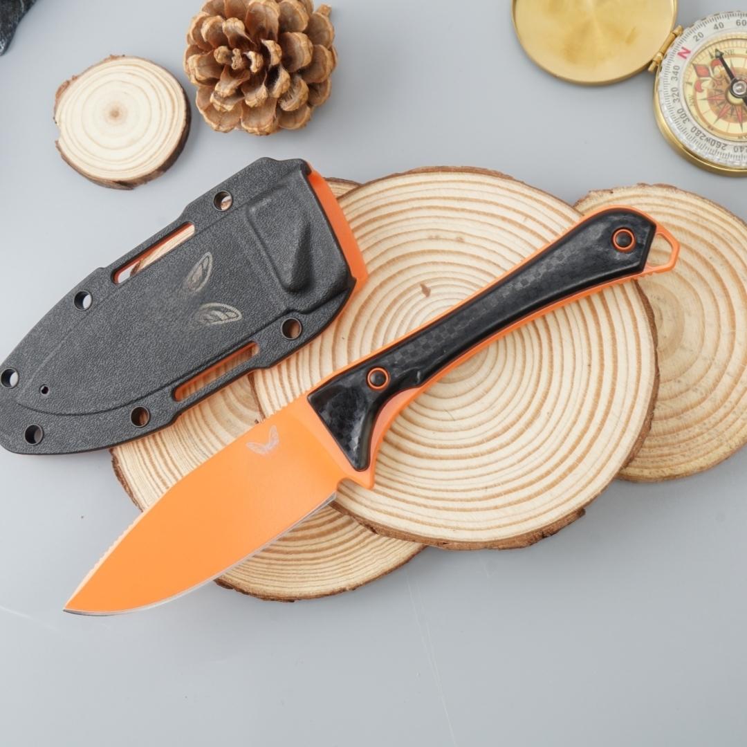 Bm15201 Outdoor Straight Knife, High Hardness Wilderness  Edc Tool, Includes Sheath, Camping Gear, Fruit Knife, Men's Gift folding damascus steel mens holiday olbers ab Portable Multi-Purpose Pocket with Slingshot Attachment