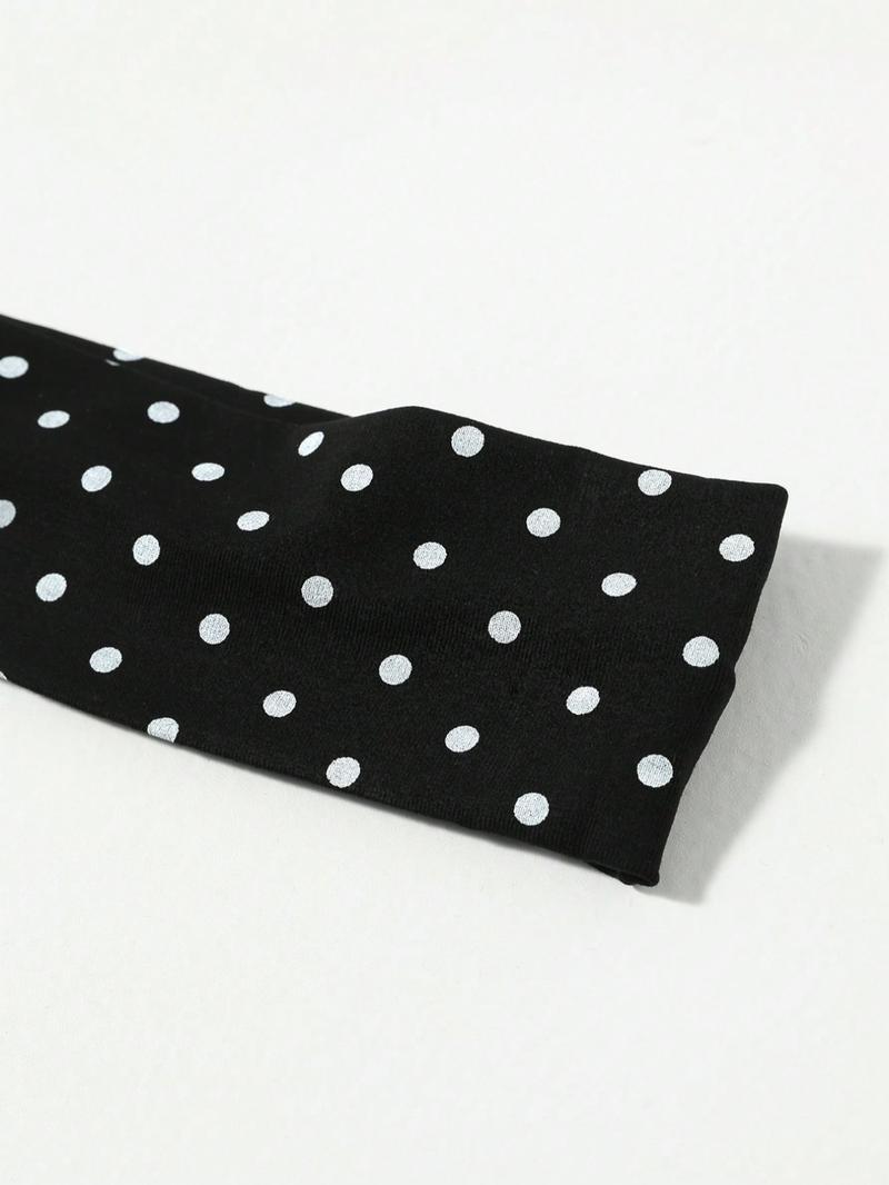 Polka Dot Pattern Hair Band Casual Simple Hair Accessories for Women & Girls Minimalist Headwear Suitable for Thick Hair