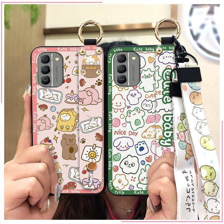 Waterproof ring Phone Case For Nokia G400 5G Durable protective Anti-knock Silicone Shockproof Wristband Cartoon Soft case Lanyard Dirt-resistant Kickstand Phone Holder Cute