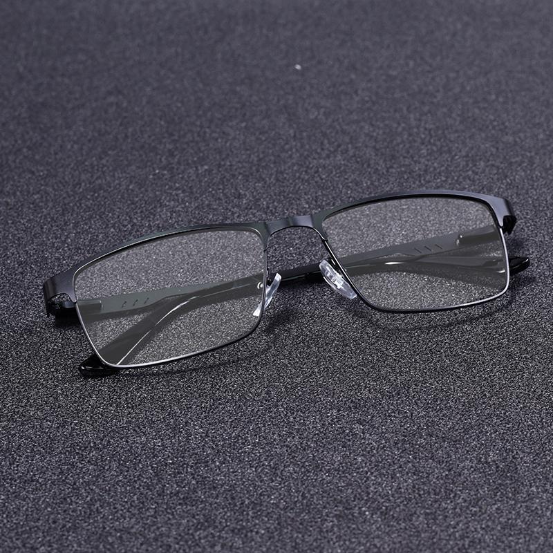 Mens Metal Reading Glasses Frame High Quality Square Presbyopic Spectacles Eyeglasses With Blue Light Lens+1.0 To +4.0