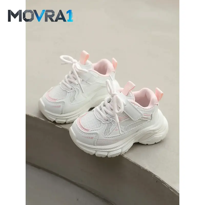 MOVRA1 2026 Preschool Kids Three-Color Casual Comfort Dad Shoes, Lightweight Breathable Mesh Velcro Shoes, Anti-Soft Sole Sneakers Trainers