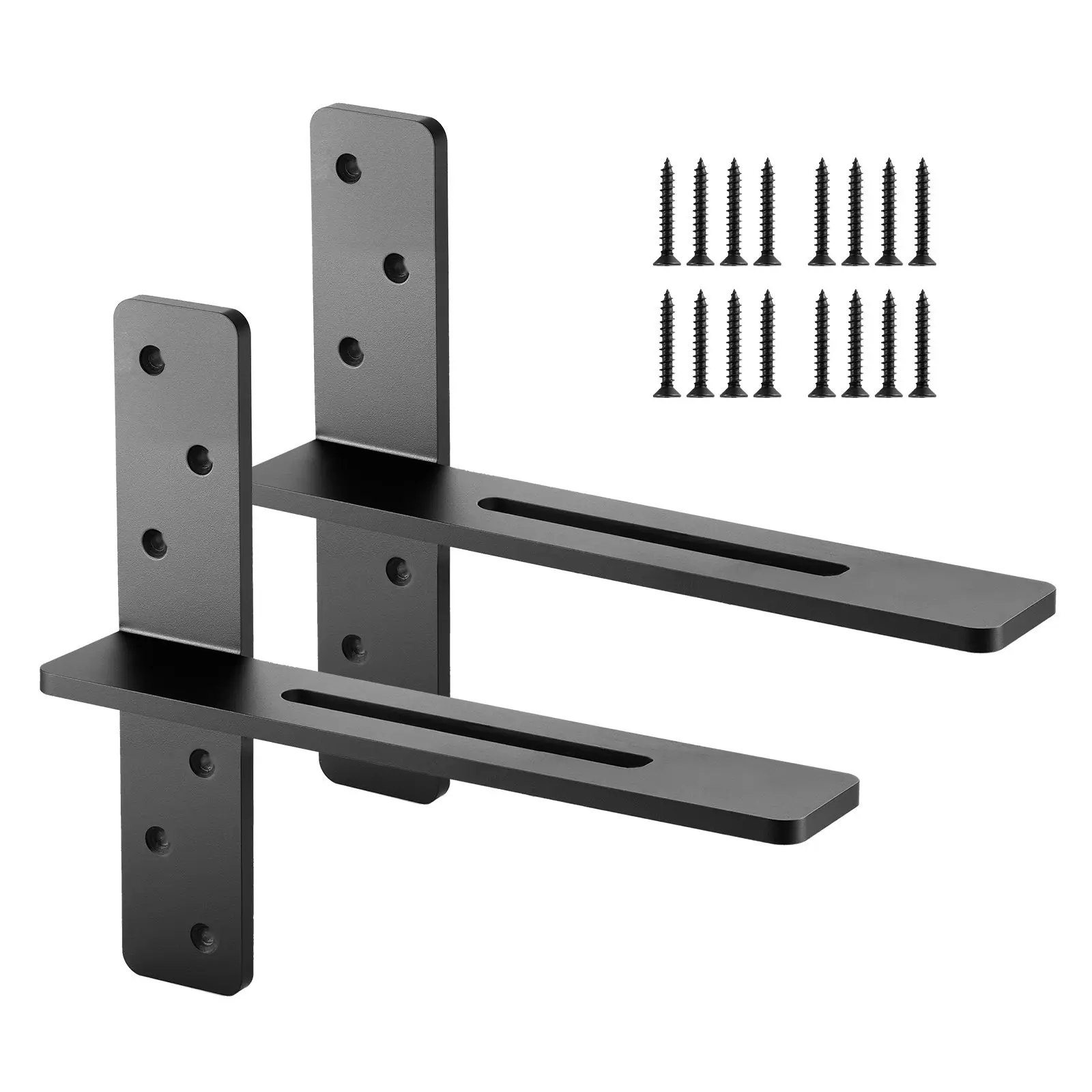 2 Pack Heavy Duty Floating Shelf Brackets, 14 Inch / 355.6 Mm, Sturdy Wall Mount Shelf Bracket Set For Home, Kitchen, Garage, And Office, Durable Steel Construction, Easy Install, Ideal For DIY Projects
