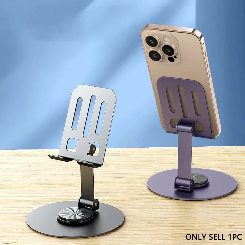 Essential Metal Rotatable Phone Tablet Stand, Durable Full-Metal Design, Perfect for Streaming & Online Classes, Versatile Viewing Angle Adjustment