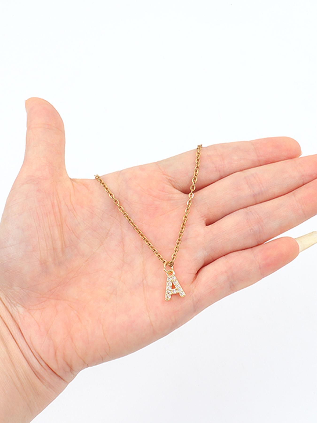 Classic Letter Pendant Necklace for Women, Stainless Steel Jewelry for Party, Daily Decor, Trendy All-match & Exquisite Jewelry for Gift without Box, Initial Letter Necklace