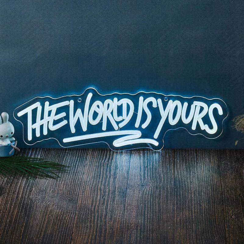 "The World Is Yours" Neon Sign, USB-Powered Light for Party and Room Decor, Unique Wall Art Lamp, Gift for Halloween, Christmas and Birthdays #TOP PICKS