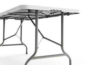 6 Foot Plastic Folding Table Portable Long Table for Indoor Outdoor Use Rectangular with Carrying Handle, Smooth HDPE Tabletop, White