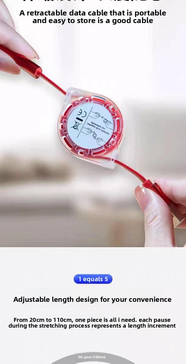 3 in 1 Retractable USB Cable, 1 Count Multipurpose 1M Data Cable, Charging Cable for Android Phone Type C Portable / Micro USB, Phone Accessories