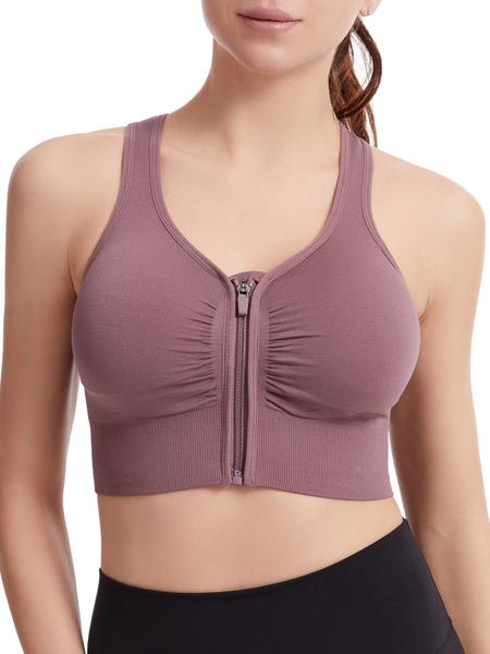 Women's Plus Size Backless Zipper Vest Style Yoga Top, Tight-Fitting All-Season Workout Tank, Moderate Fabric Comfort Wear