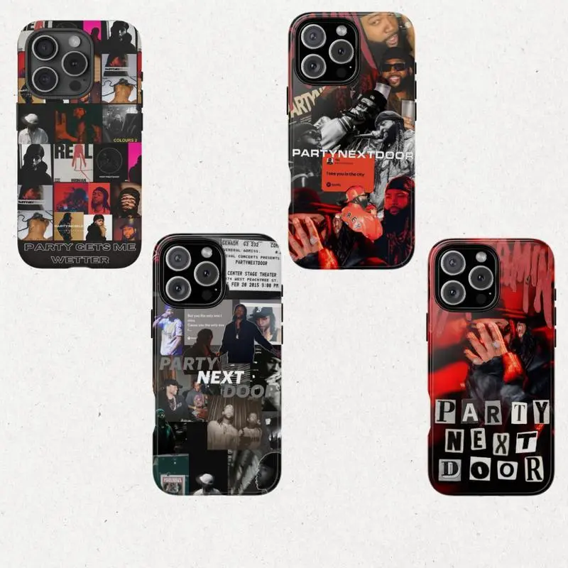 PartyNextDoor Collage 2-Piece Polycarbonate Phone Case - Durable, Shock-Resistant Protection Cover, Full-Wrap Print Multi-Model Accessory for iPhone 17,16,15,14,13,12,11 Pro Max/Plus (Mobile Phone Accessories Line), Two-Piece
